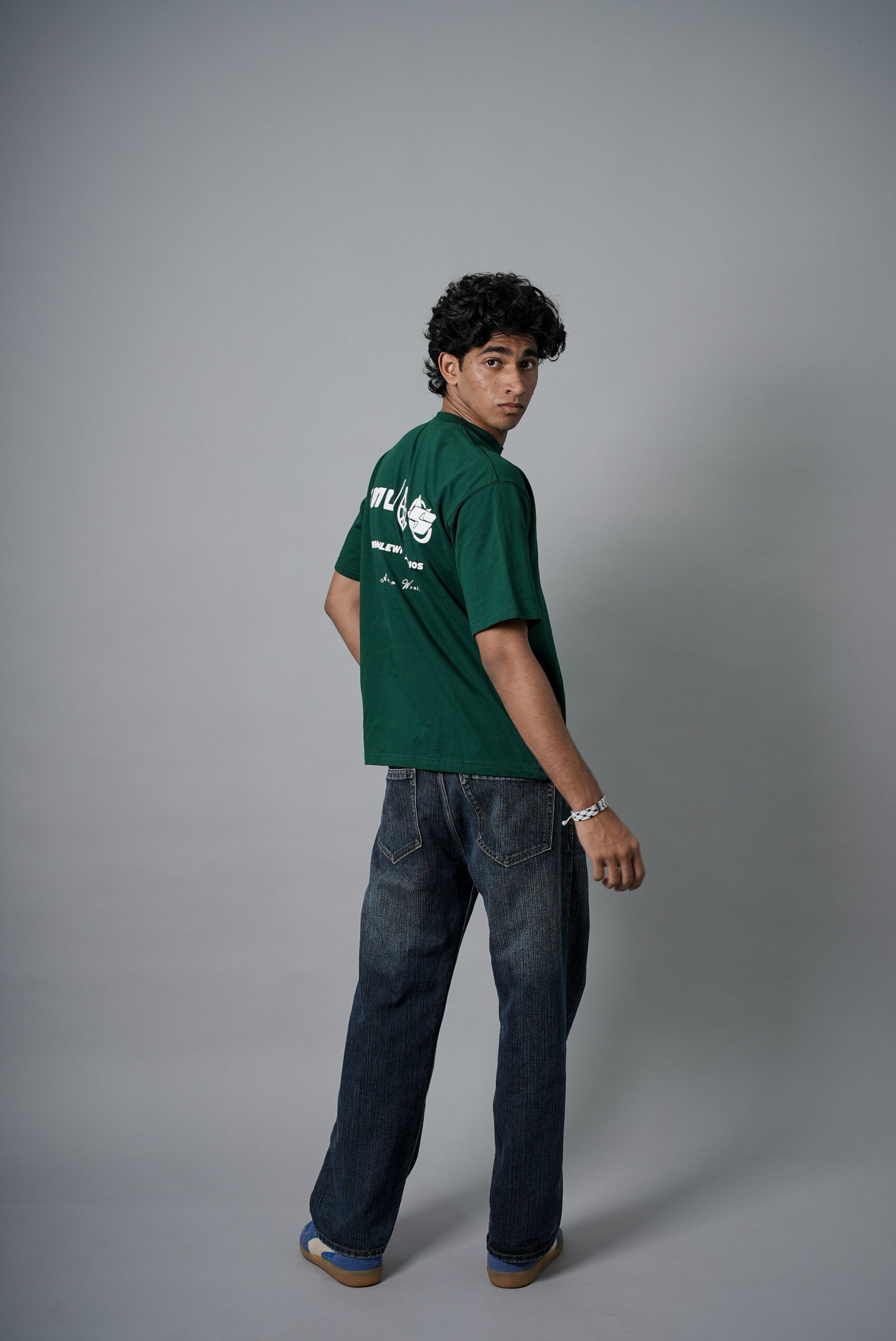 Minimal Logo Oversized Tee – Green - Image 5