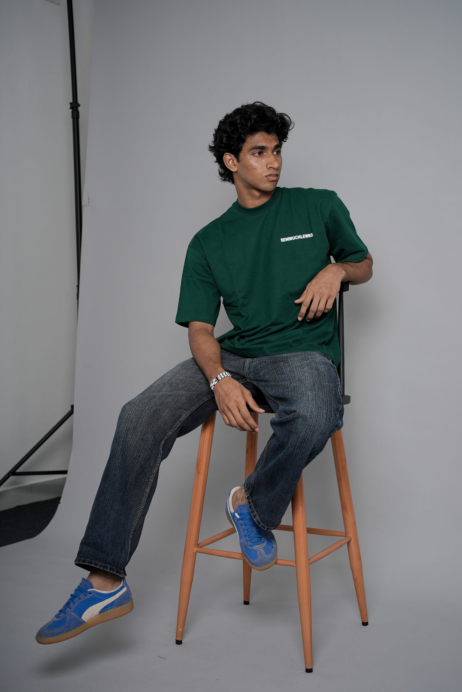 Minimal Logo Oversized Tee – Green - Image 9