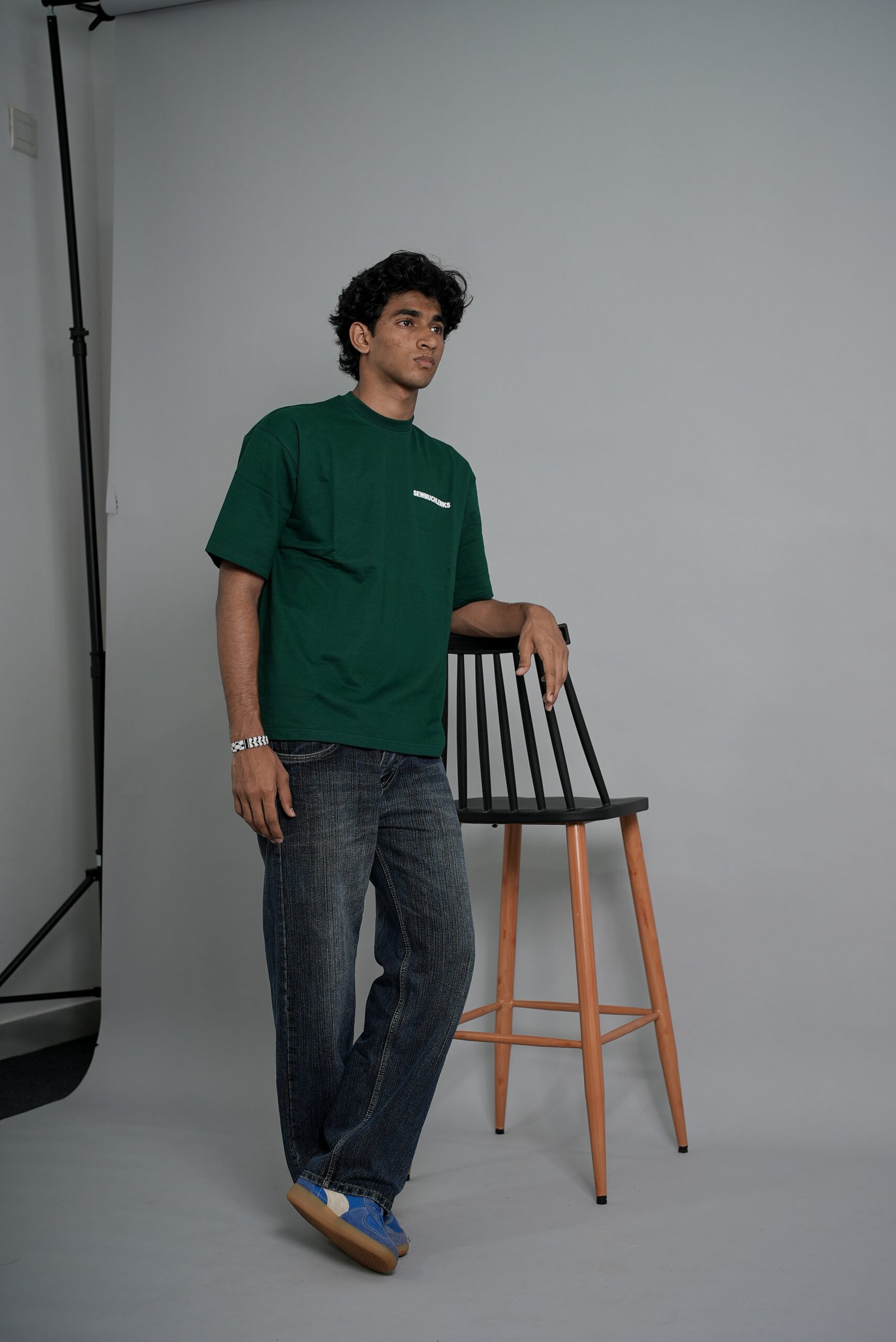 Minimal Logo Oversized Tee – Green - Image 8