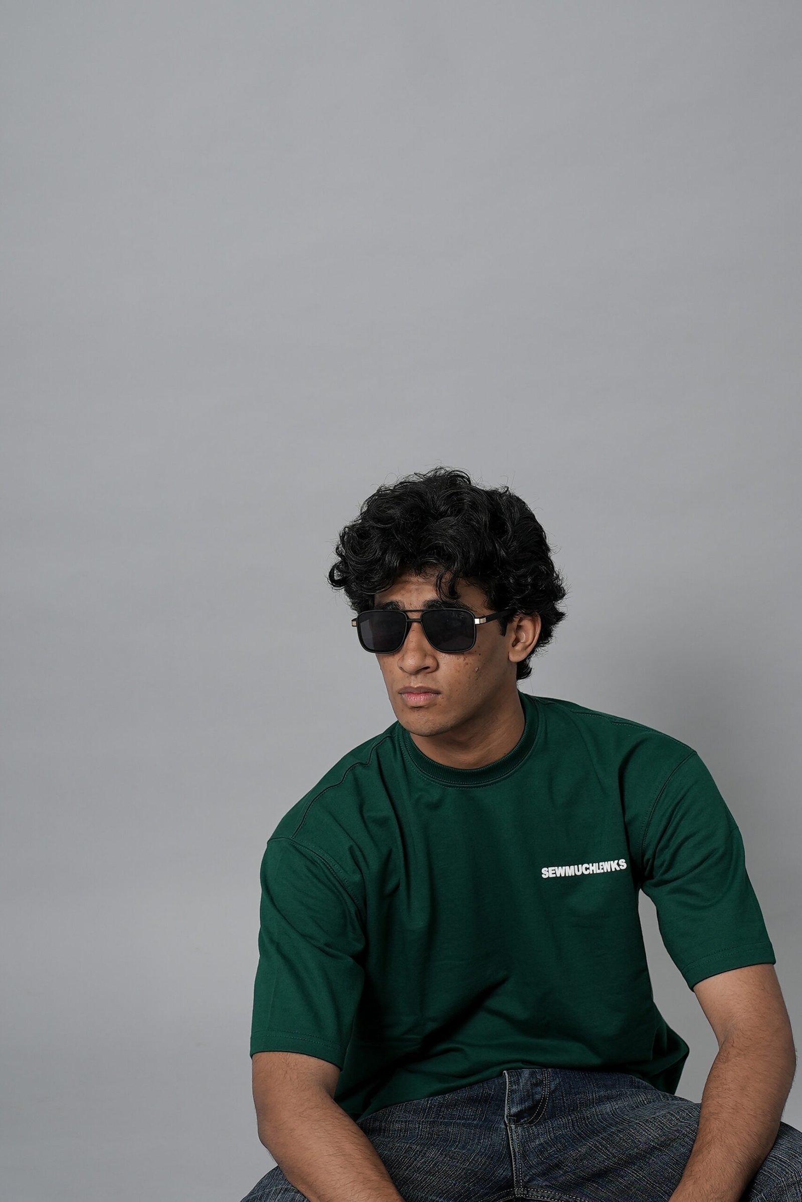 Minimal Logo Oversized Tee – Green