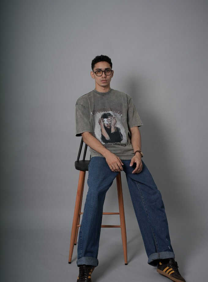 Distorted Vision Washed Tee – Grey
