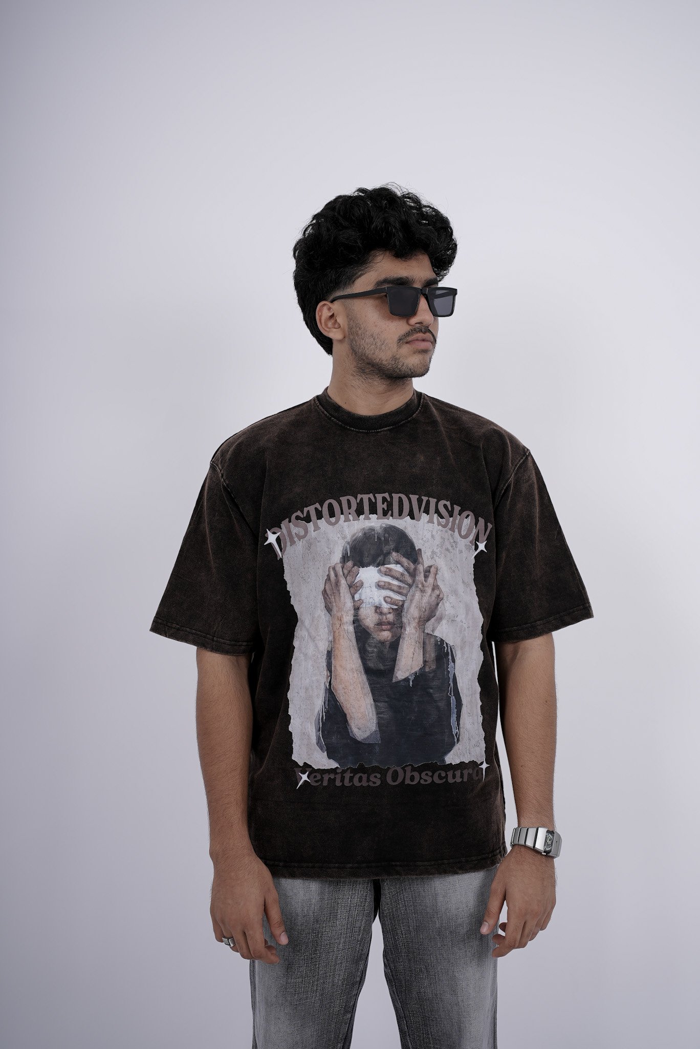 Distorted Vision Washed Tee – Brown - Image 10