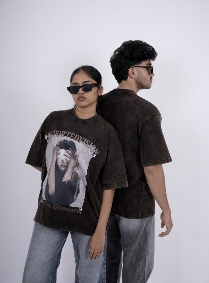 Distorted Vision Washed Tee – Brown
