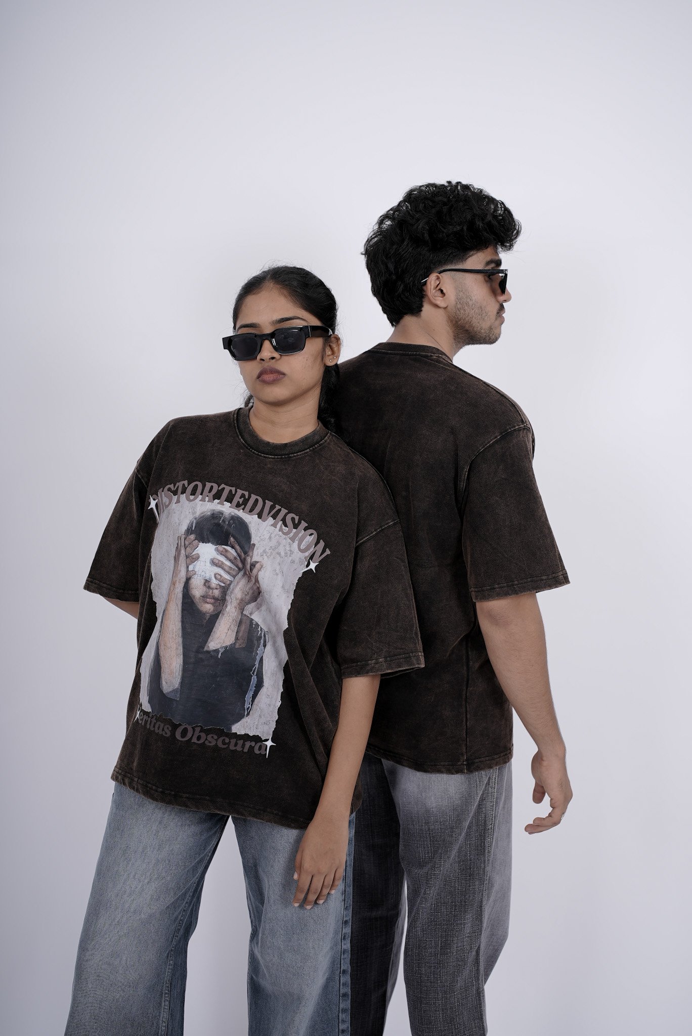 Distorted Vision Washed Tee – Brown