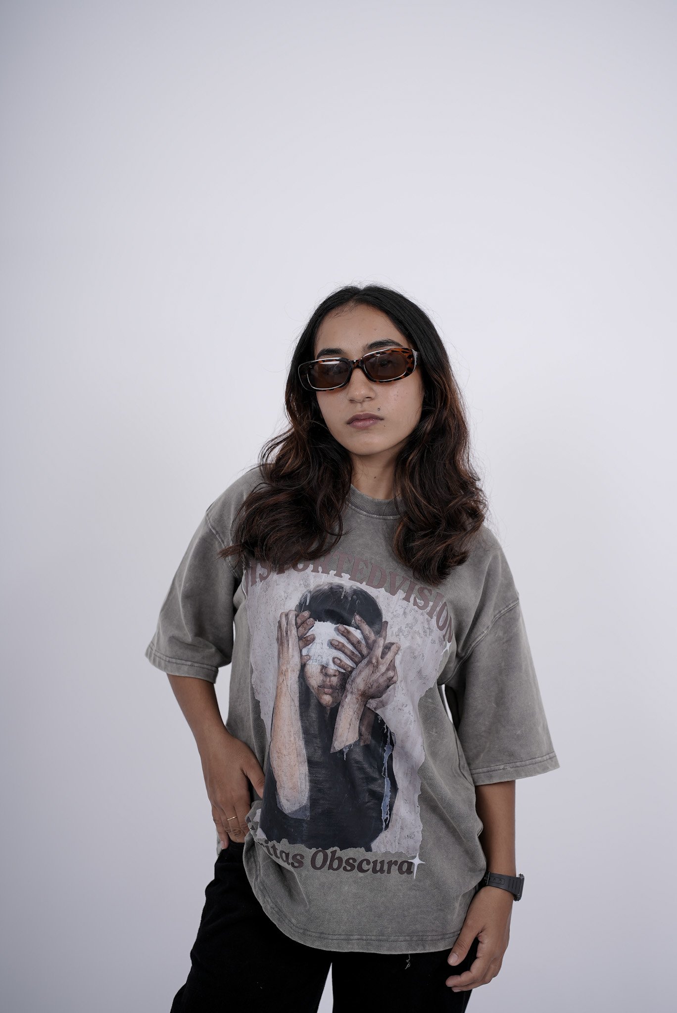 Distorted Vision Washed Tee – Grey - Image 3
