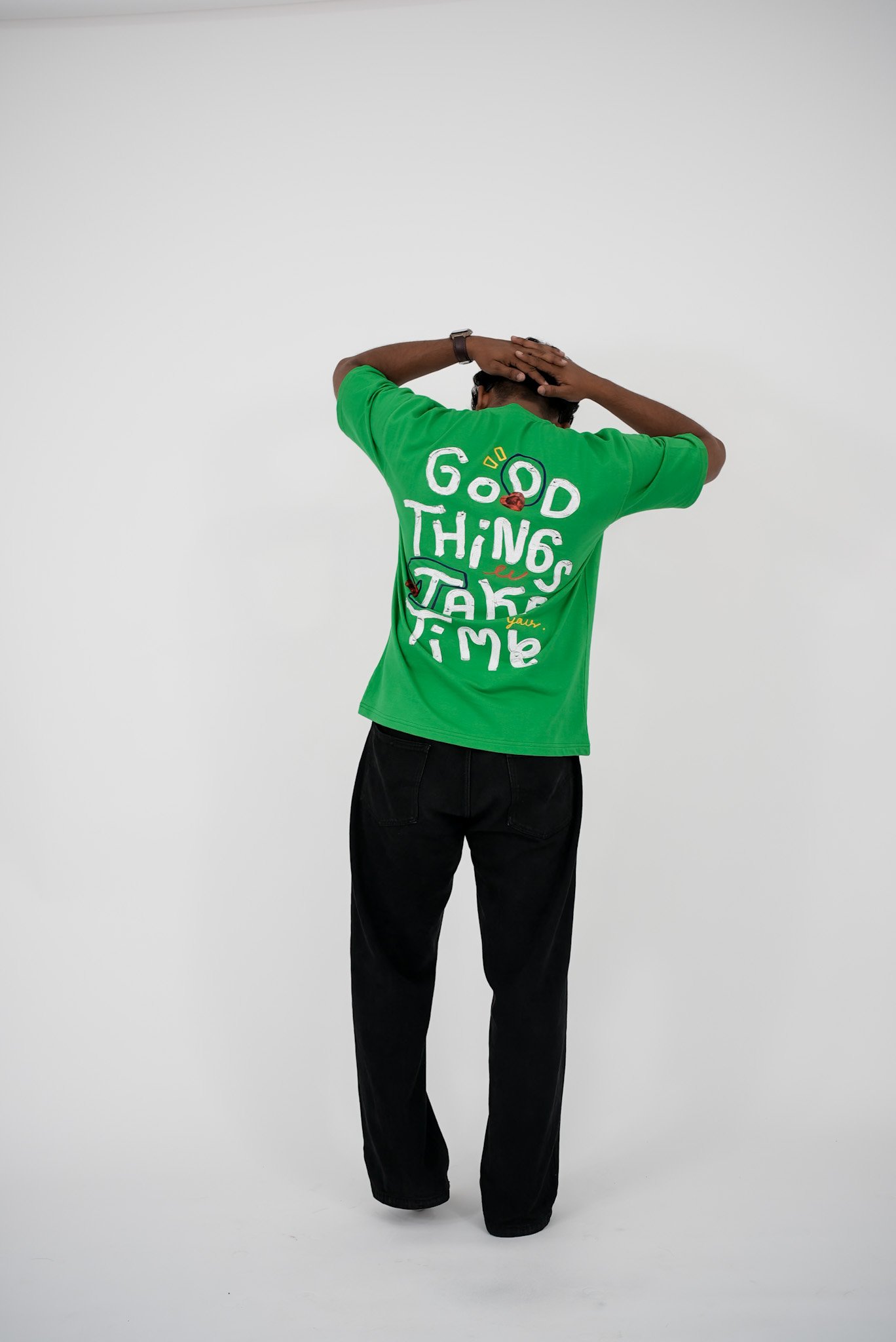 Good Things Take Time Premium Oversized Tee – Green - Image 7