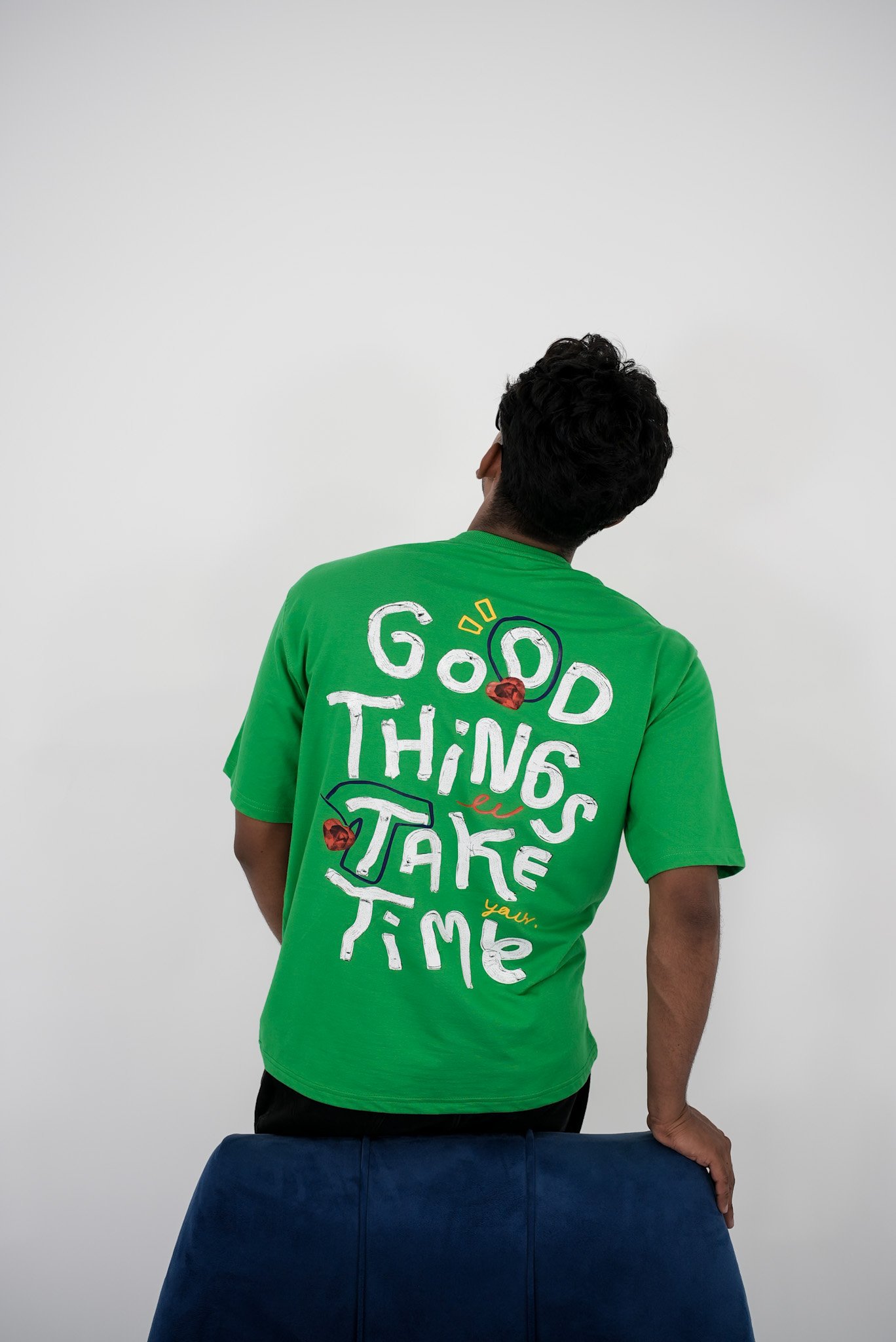 Good Things Take Time Premium Oversized Tee – Green - Image 5