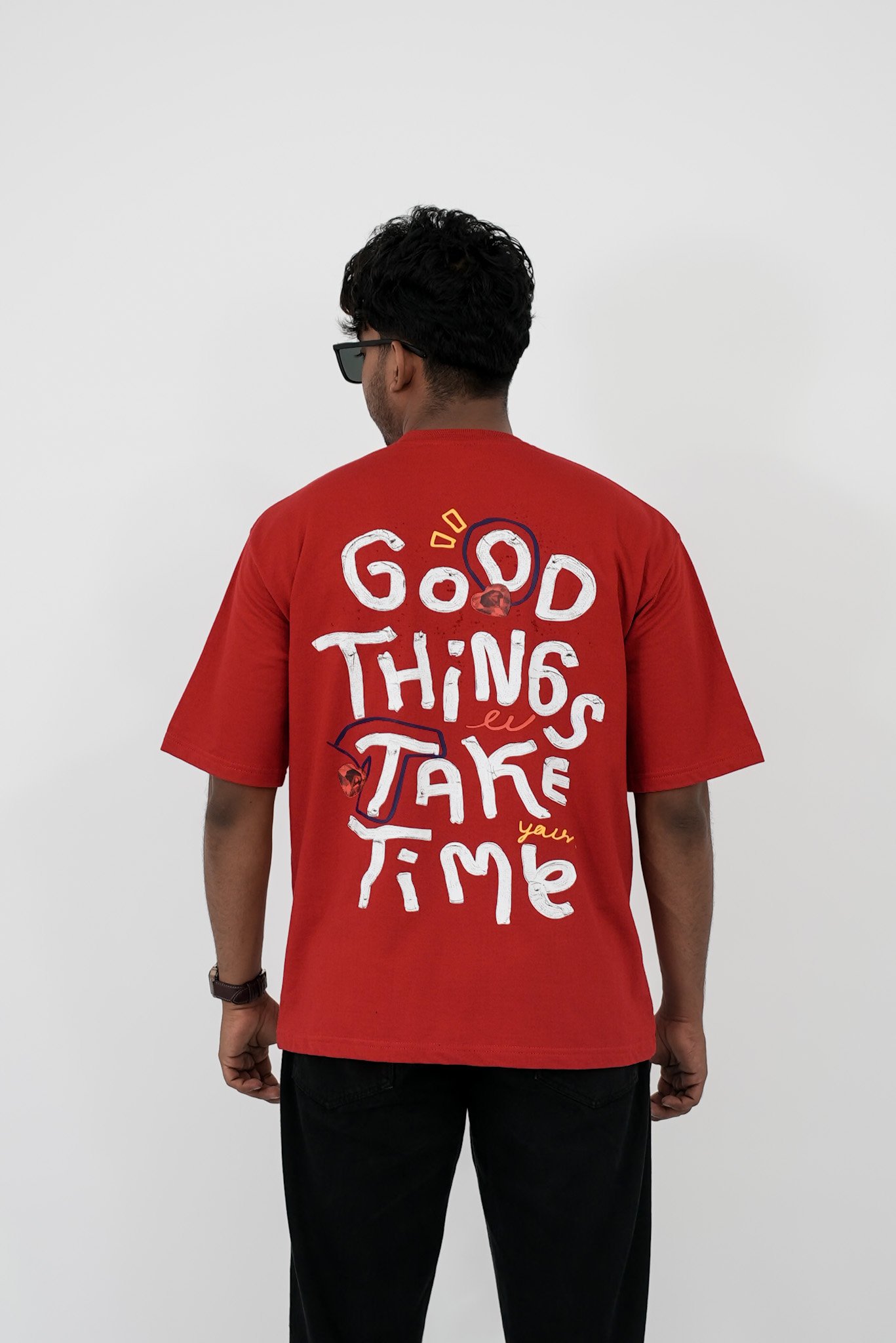 Good Things Take Time Premium Oversized Tee – Red - Image 5