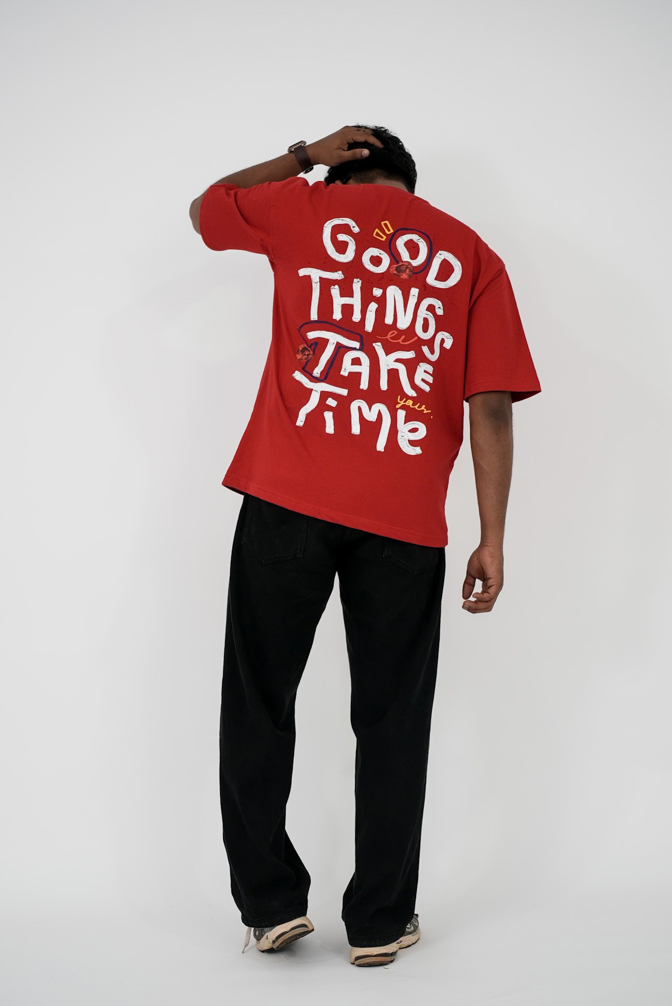 Good Things Take Time Premium Oversized Tee – Red - Image 10